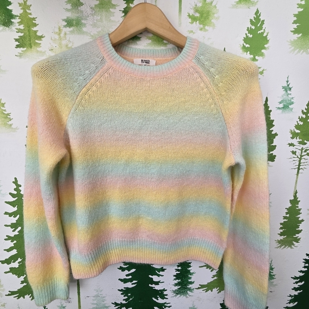 Pastel Rainbow Striped Knit Sweater